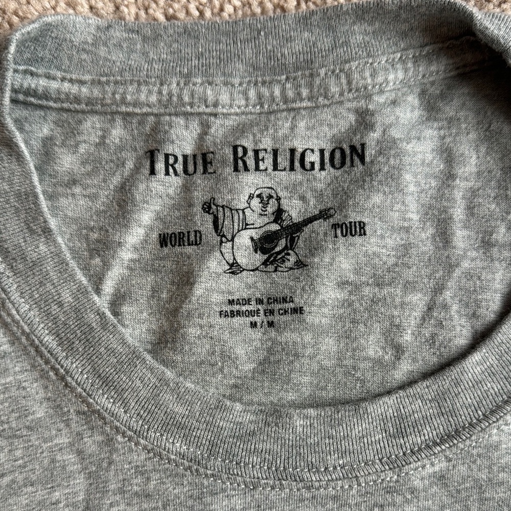 True Religion Gray Men's T-Shirt - Picture 3 of 4